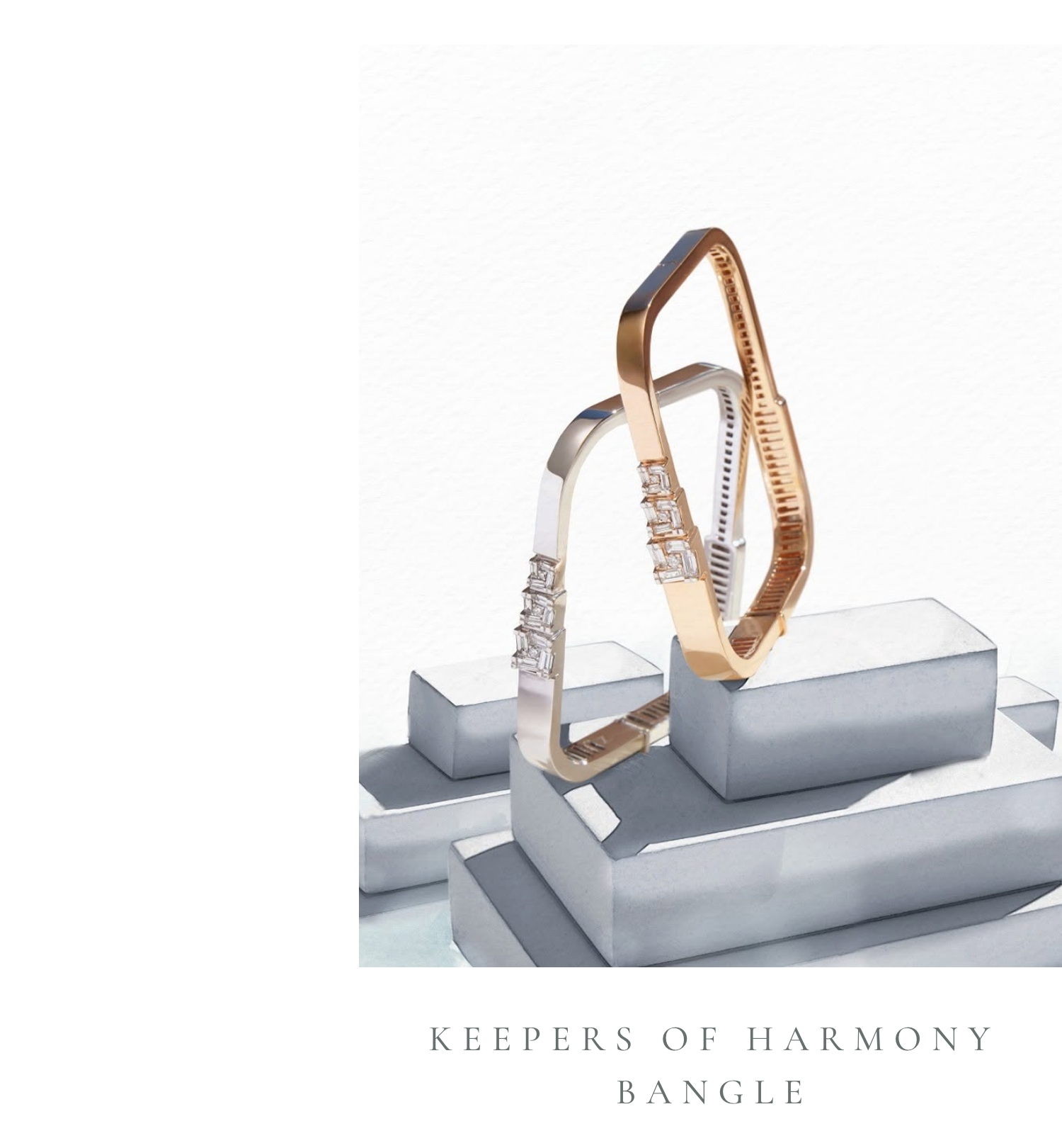 Rose gold diamond bangle from the Samave Autograph Collection by Zoya