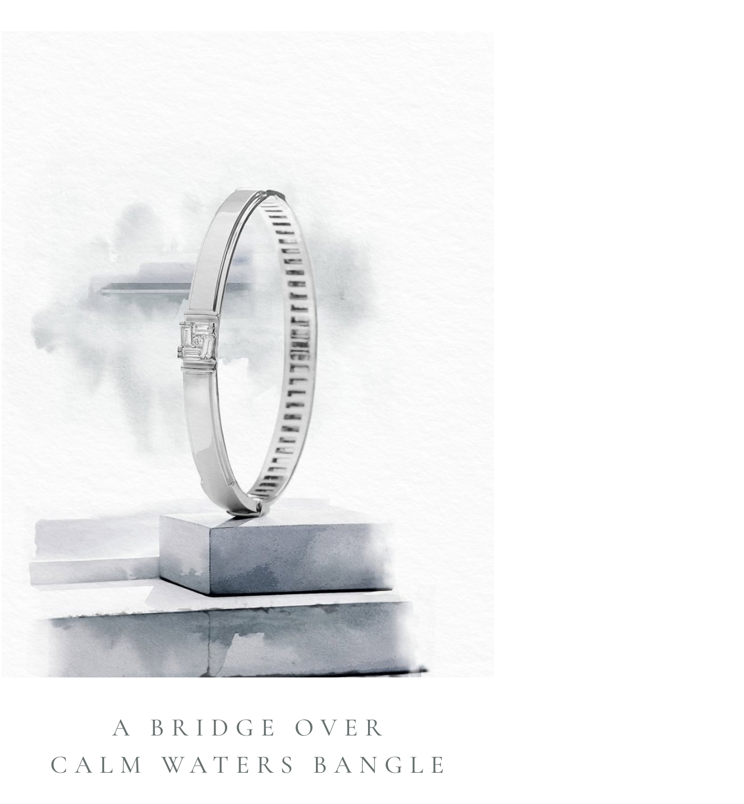 A Bridge Over Calm Waters diamond bangle in white gold from Samave by Zoya