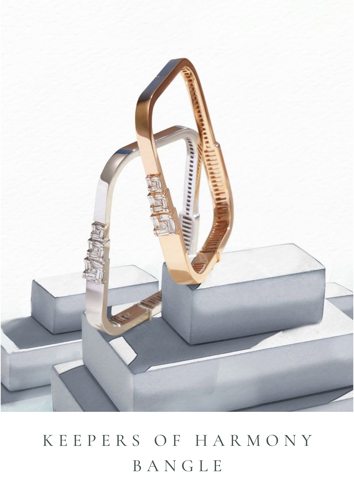 Rose gold diamond bangle from the Samave Autograph Collection by Zoya